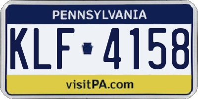 PA license plate KLF4158