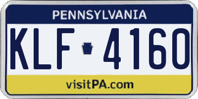 PA license plate KLF4160