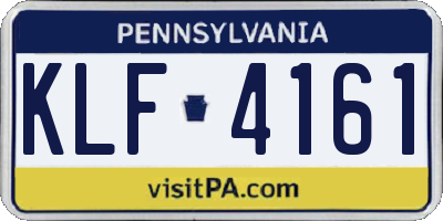 PA license plate KLF4161