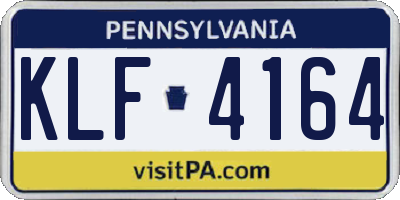 PA license plate KLF4164