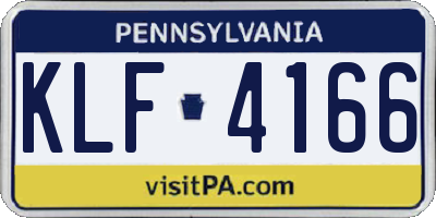 PA license plate KLF4166