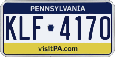 PA license plate KLF4170