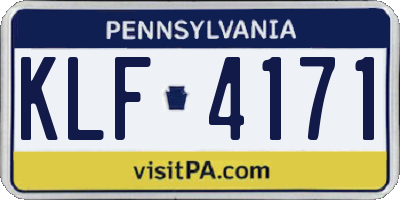 PA license plate KLF4171