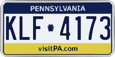 PA license plate KLF4173