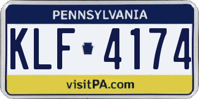 PA license plate KLF4174
