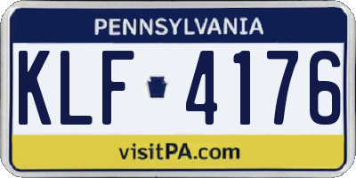 PA license plate KLF4176