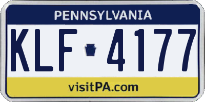 PA license plate KLF4177