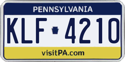 PA license plate KLF4210