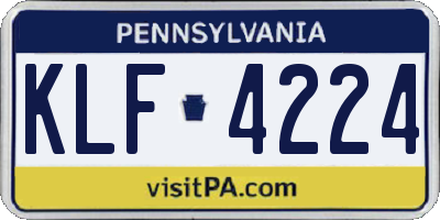 PA license plate KLF4224