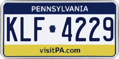 PA license plate KLF4229