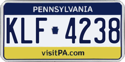 PA license plate KLF4238