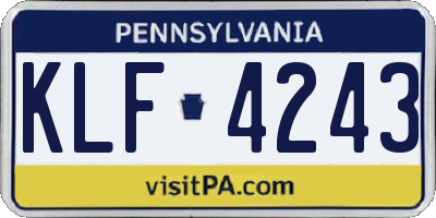 PA license plate KLF4243