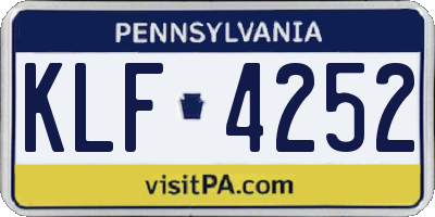 PA license plate KLF4252