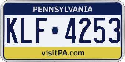PA license plate KLF4253