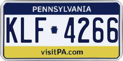 PA license plate KLF4266