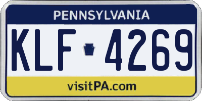 PA license plate KLF4269