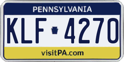 PA license plate KLF4270