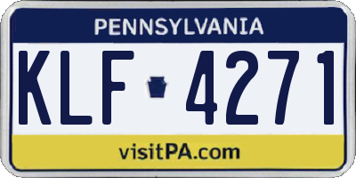 PA license plate KLF4271