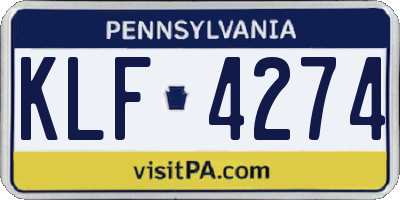 PA license plate KLF4274