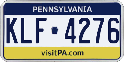 PA license plate KLF4276