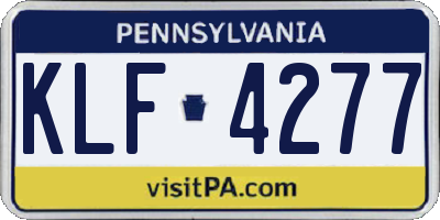 PA license plate KLF4277