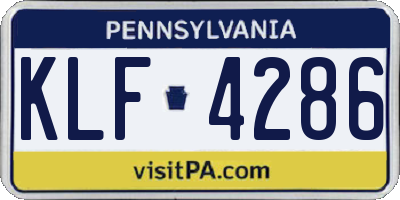 PA license plate KLF4286