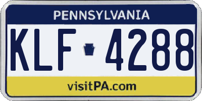 PA license plate KLF4288