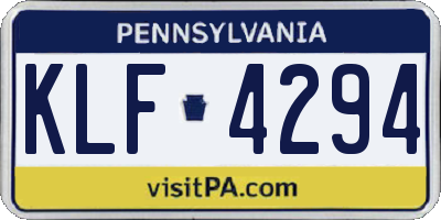 PA license plate KLF4294