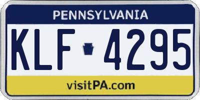 PA license plate KLF4295