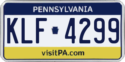 PA license plate KLF4299