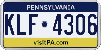 PA license plate KLF4306
