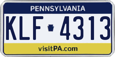 PA license plate KLF4313