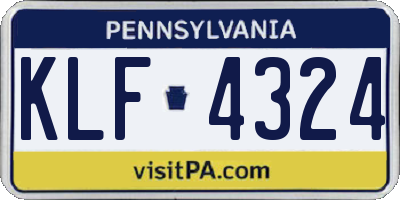 PA license plate KLF4324