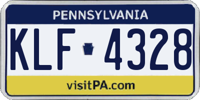 PA license plate KLF4328