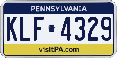 PA license plate KLF4329
