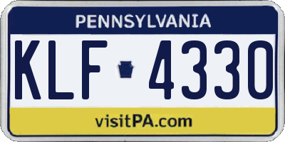 PA license plate KLF4330