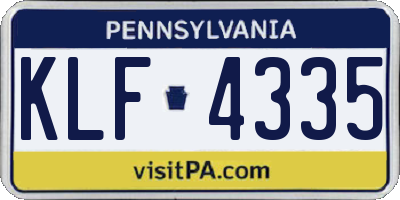 PA license plate KLF4335