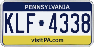 PA license plate KLF4338