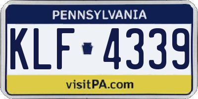 PA license plate KLF4339