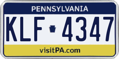 PA license plate KLF4347