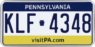 PA license plate KLF4348