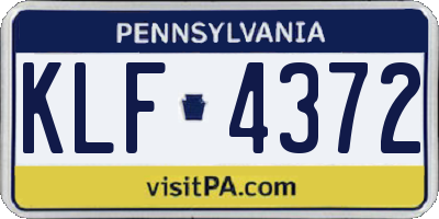 PA license plate KLF4372