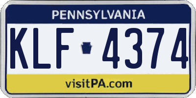PA license plate KLF4374