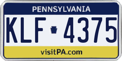 PA license plate KLF4375
