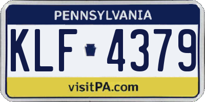 PA license plate KLF4379
