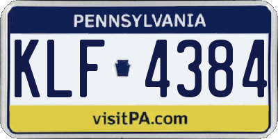 PA license plate KLF4384