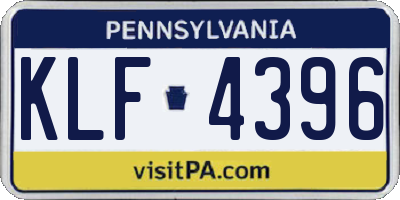 PA license plate KLF4396
