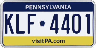 PA license plate KLF4401