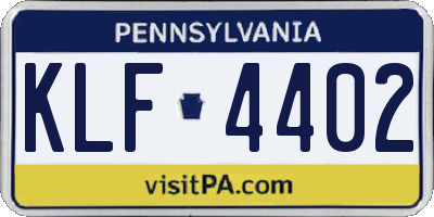 PA license plate KLF4402
