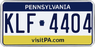 PA license plate KLF4404